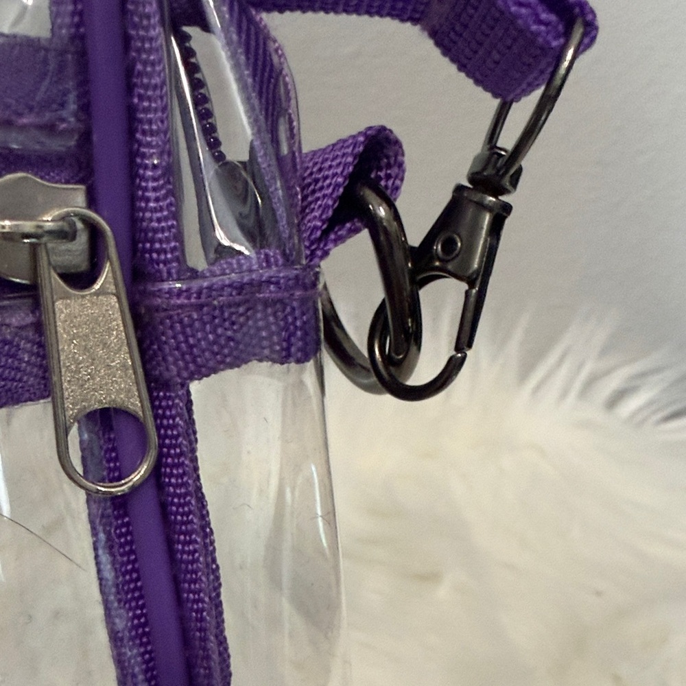 Clear Purple Crossbody Bag - Transparent PVC Shoulder Bag - Picture 3 of 4